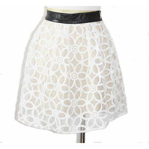 Urban Outfitters Skirt Pins and Needles Pleated Daisy Size 0- Faux Leather Waist